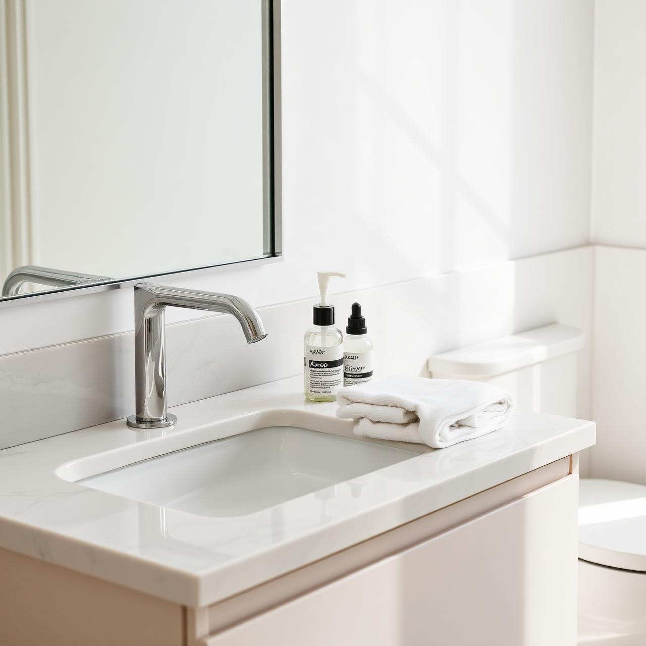 Luxury bathroom countertop scene