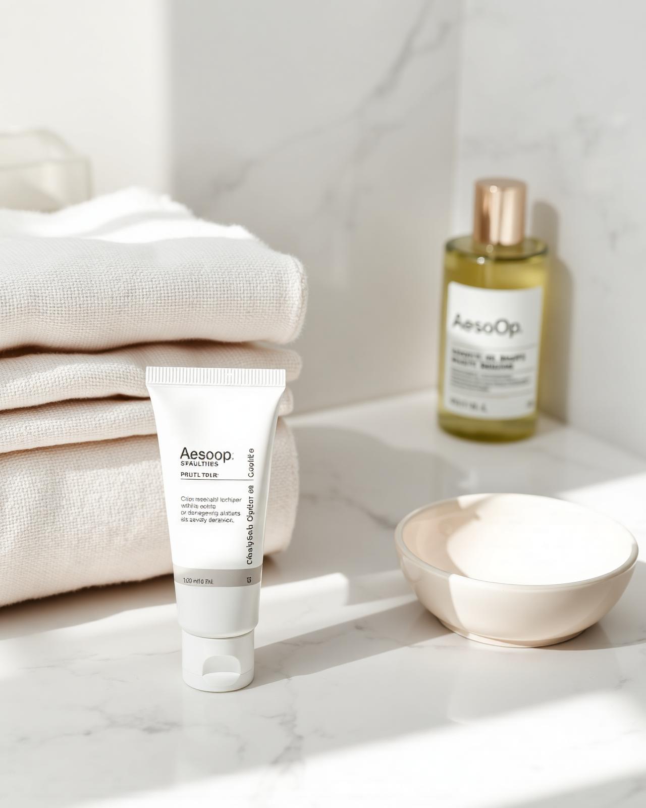 PlatiDent tube on a marble counter beside a folded towel